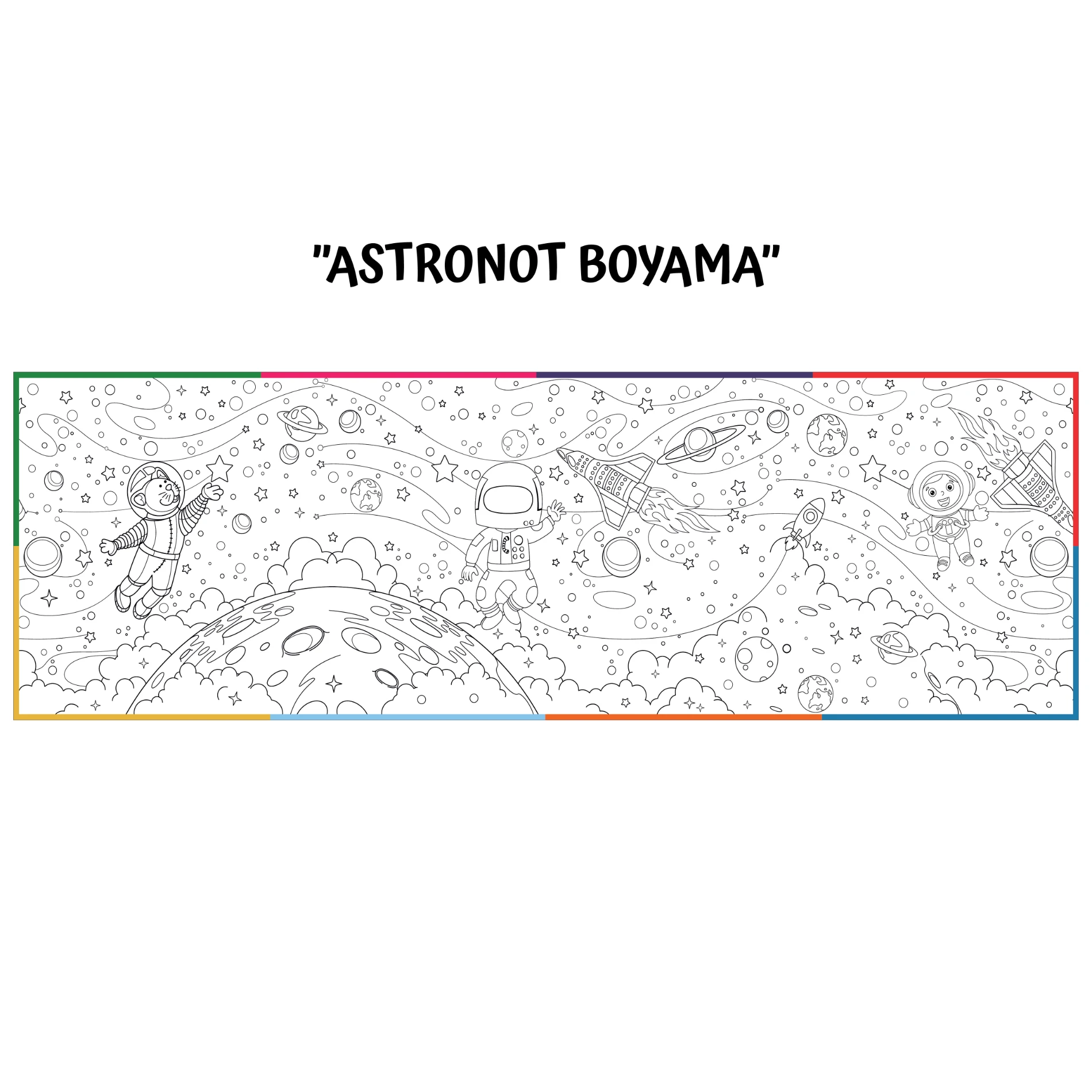 Statik Kağıt Doya Doya Boyama (Astronot Boyama) 