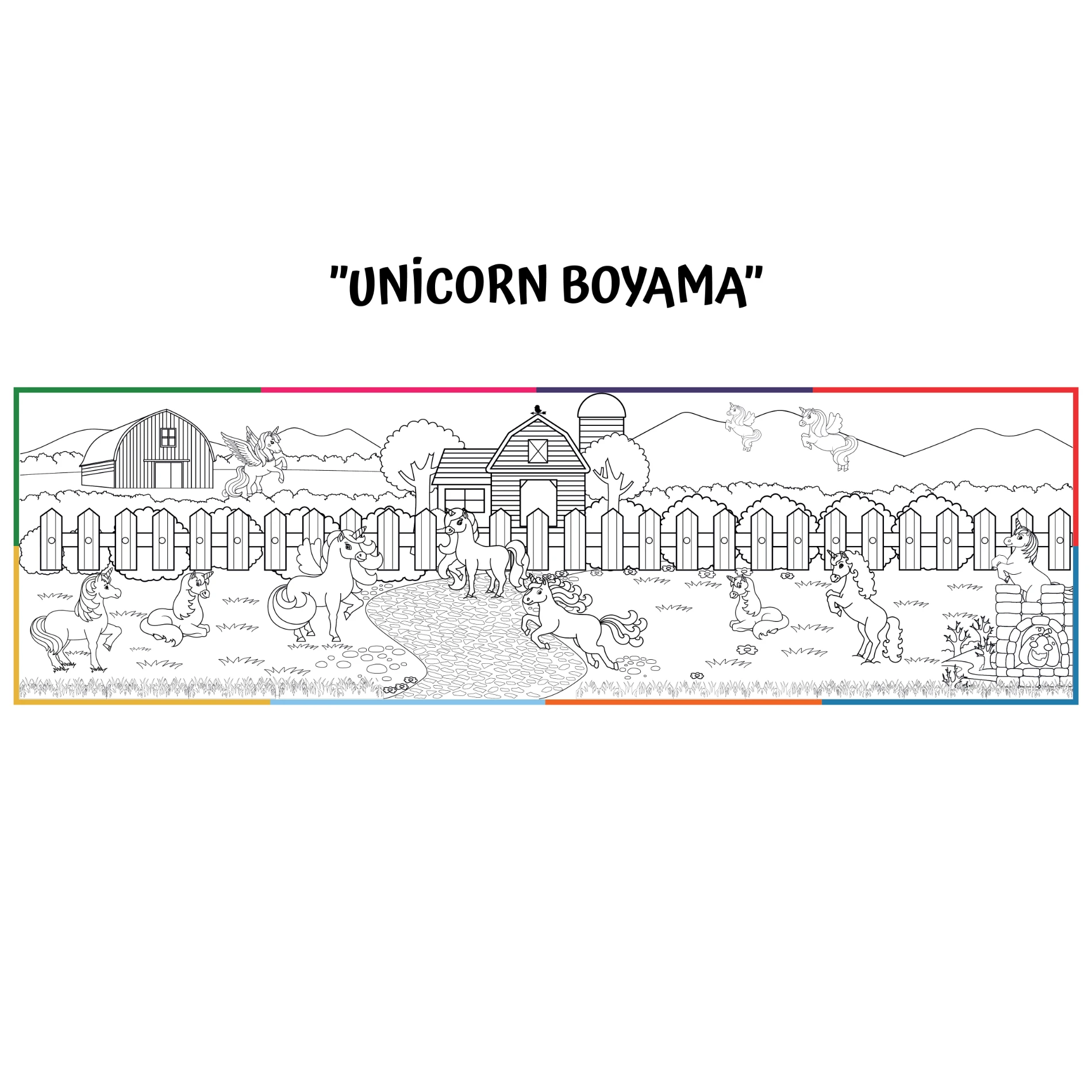 Boyama Kağıdı Unicorn Boyama 