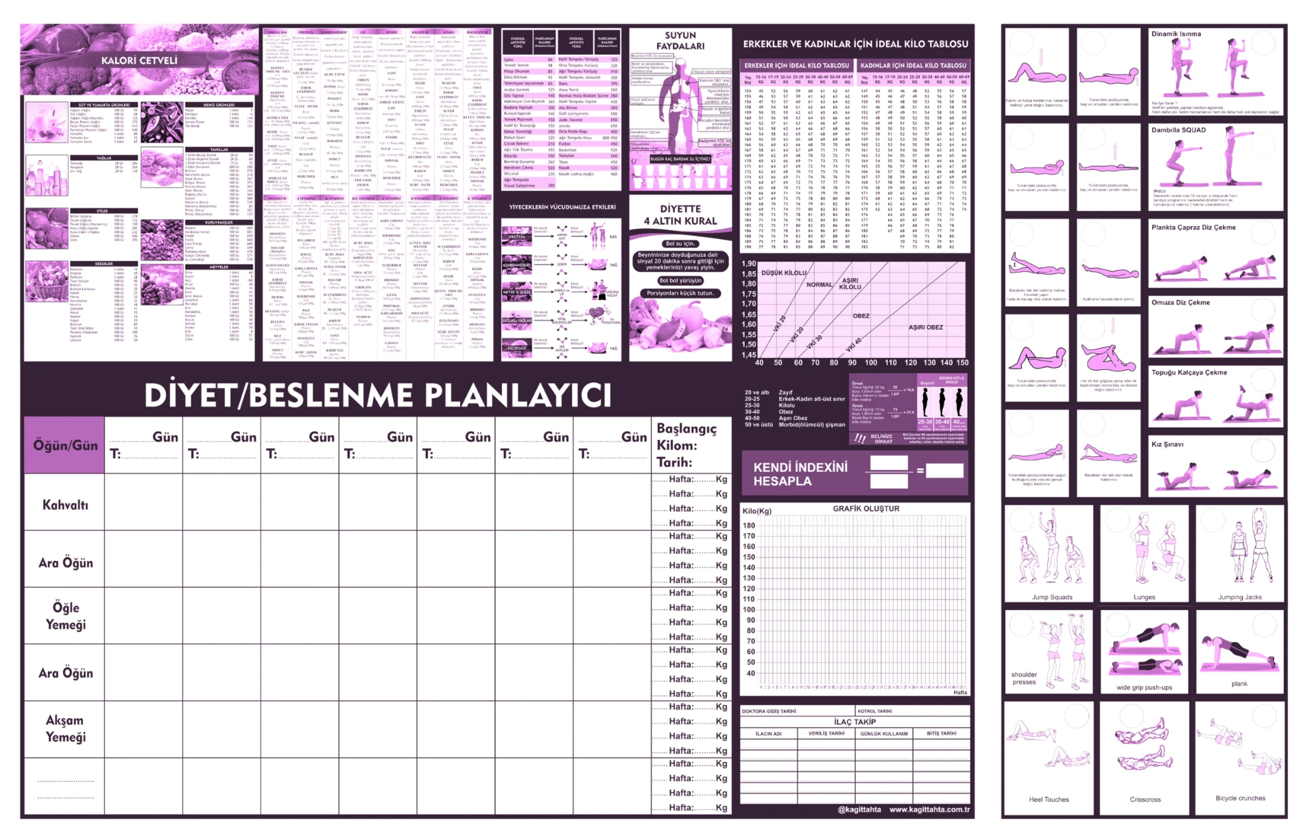 Statik Kağıt Diyet Beslenme Planlayıcı 