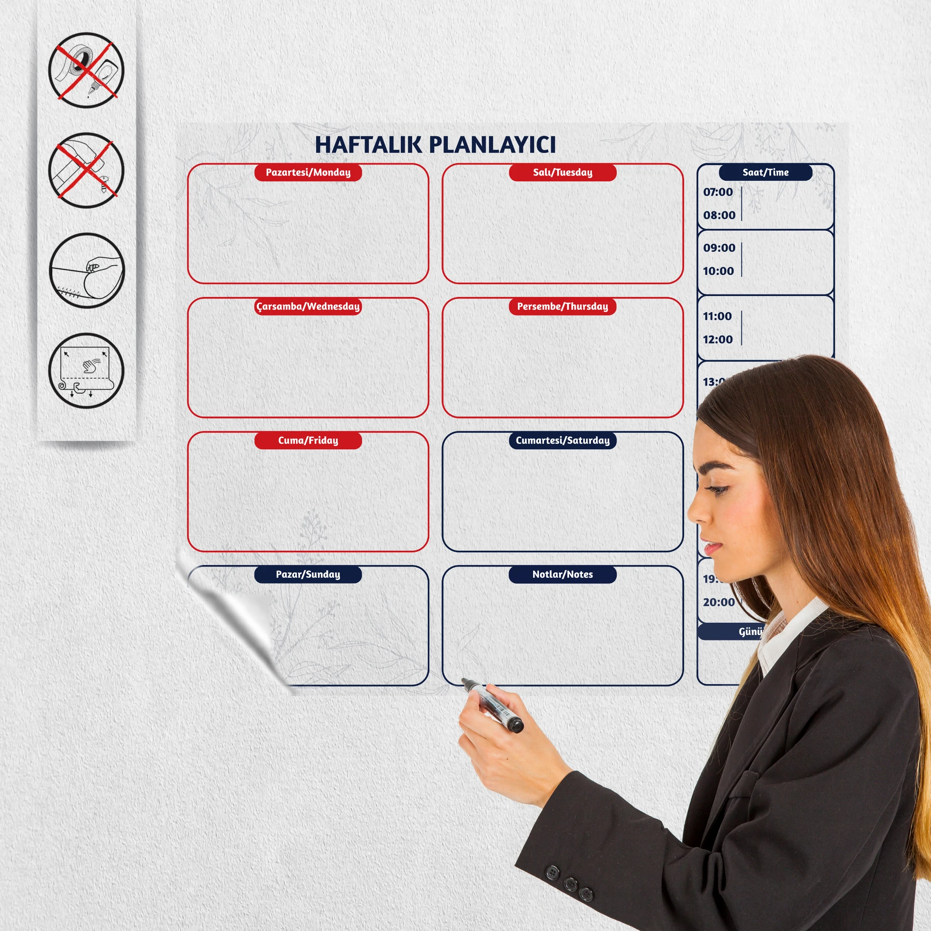 Statik Kağıt Haftalık Planlayıcı (Model -5) 