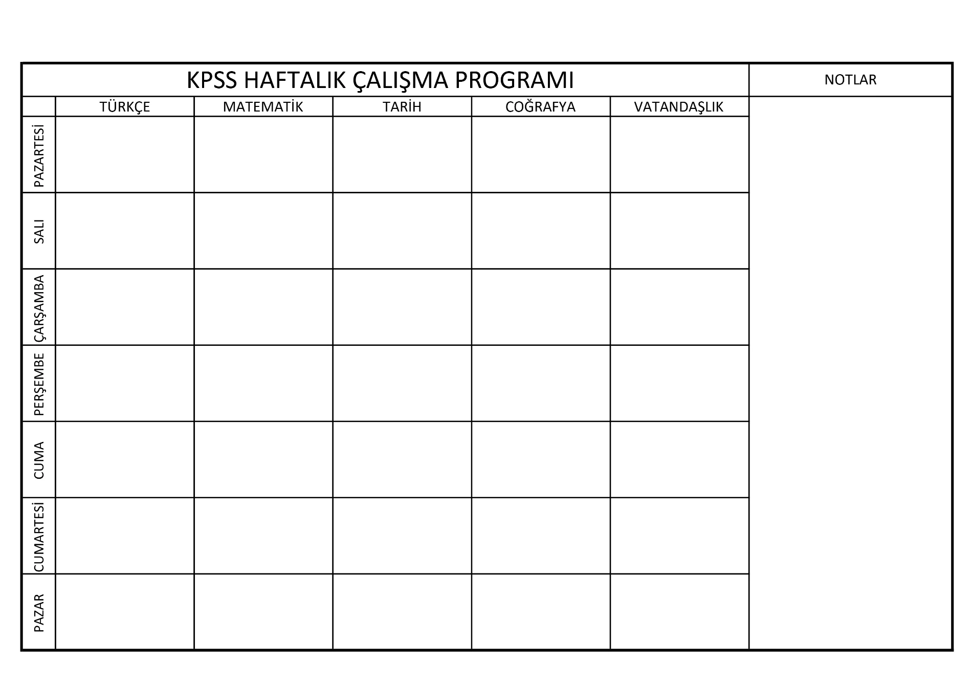 Statik Kağıt Kpss Çalışma Programı 