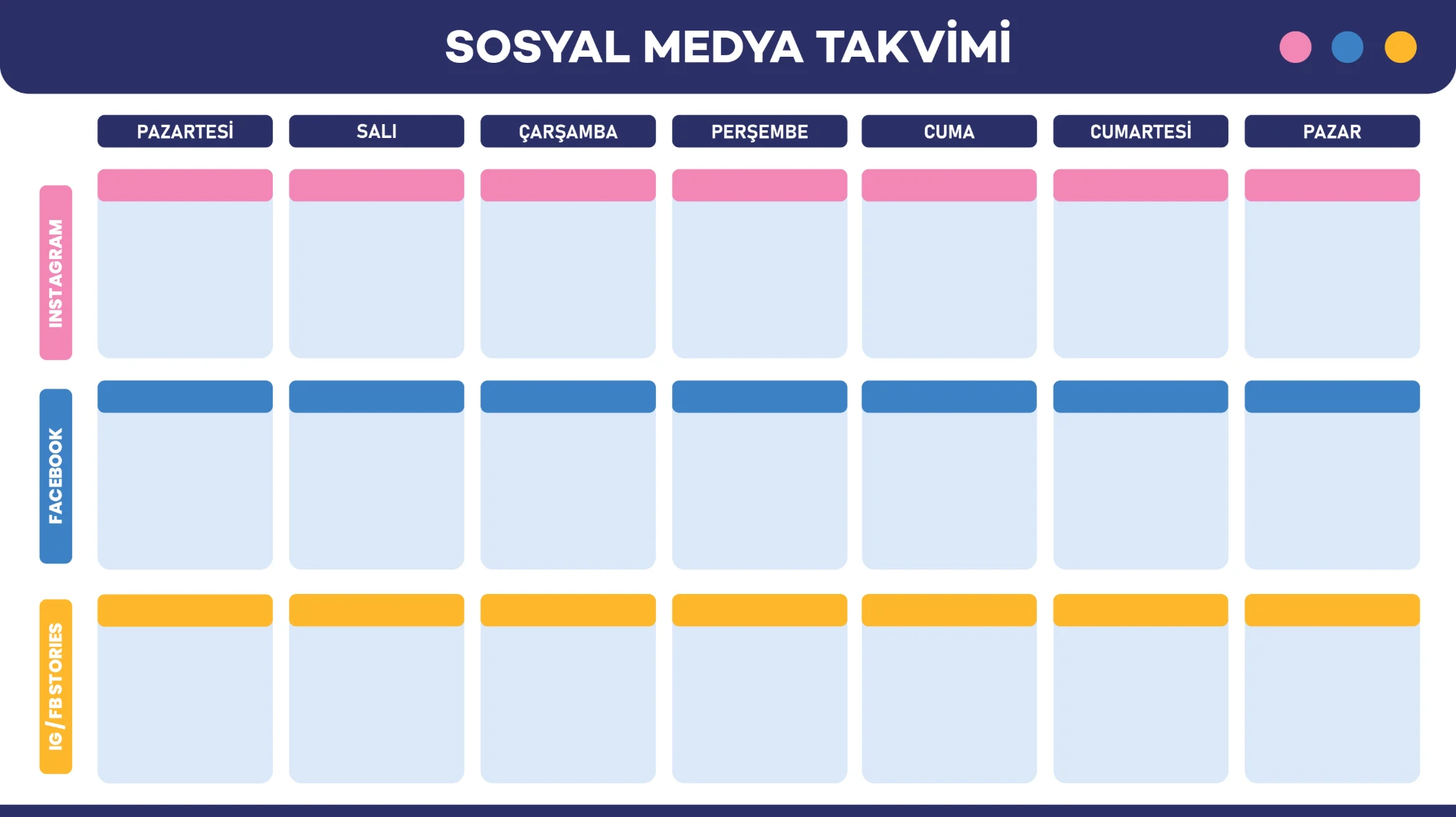 Statik Kağıt Sosyal Medya Takvimi 