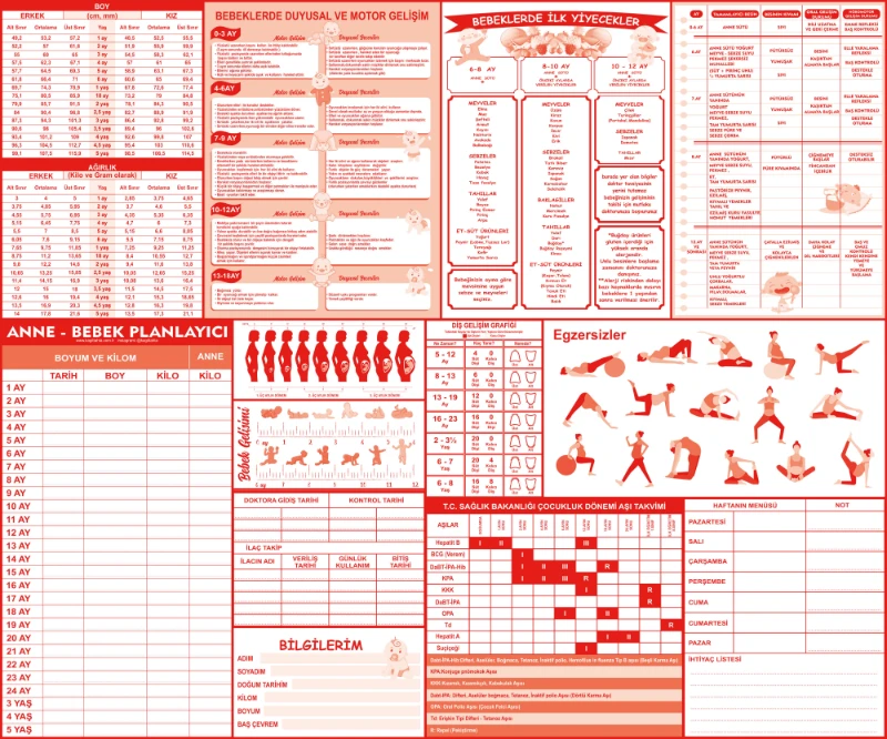 Statik Kağıt Anne Bebek Planlayıcı