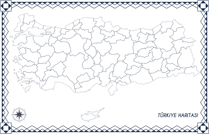 Statik Kağıt Renksiz Dilsiz Türkiye Haritası