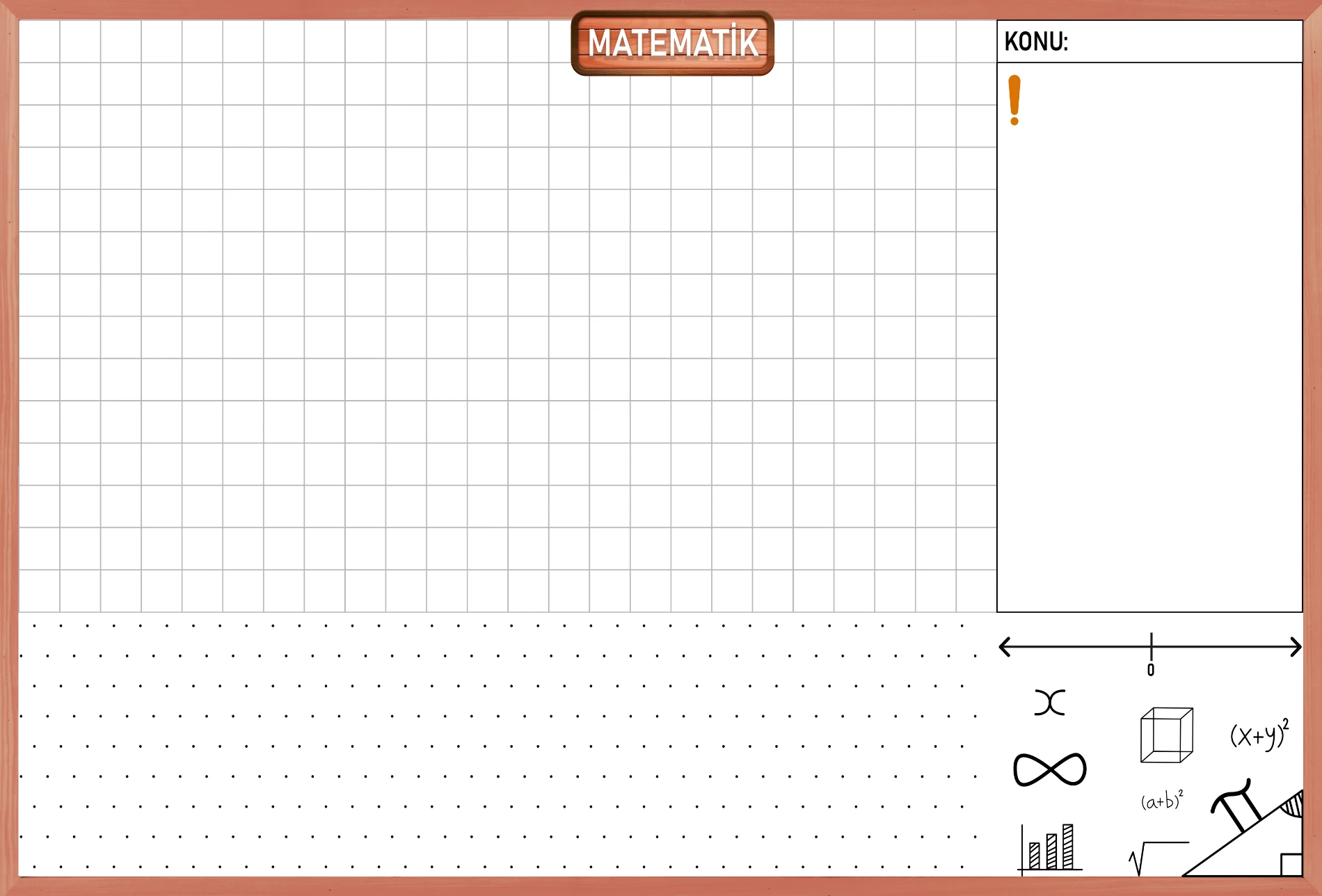 Yapışkanlı Matematik Branş Tahtası 