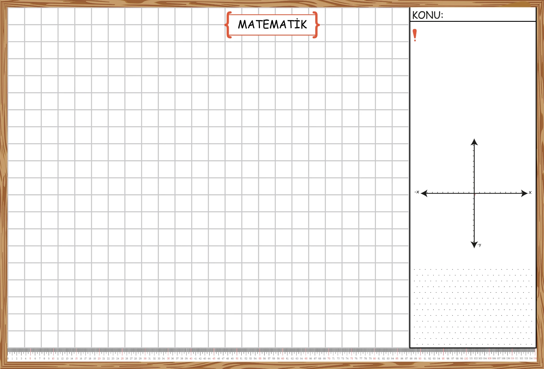 Yapışkanlı Matematik Branş Tahtası 