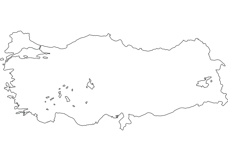 Statik Kağıt Dilsiz Türkiye Haritası
