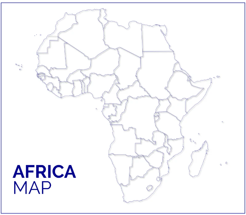 Statik Kağıt Renksiz Dilsiz Afrika Haritası