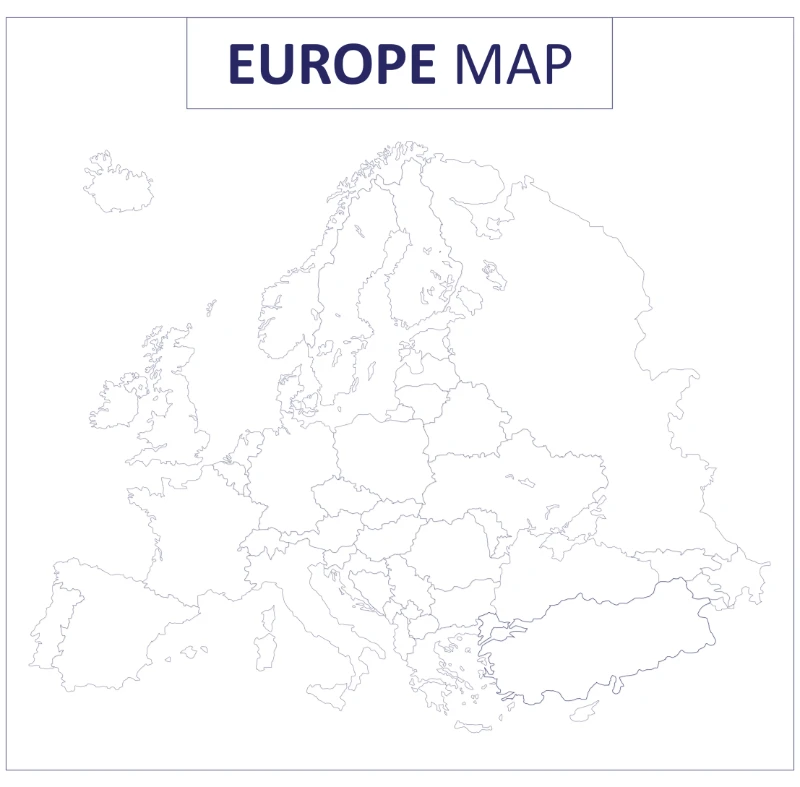 Statik Kağıt Renksiz Dilsiz Avrupa Haritası