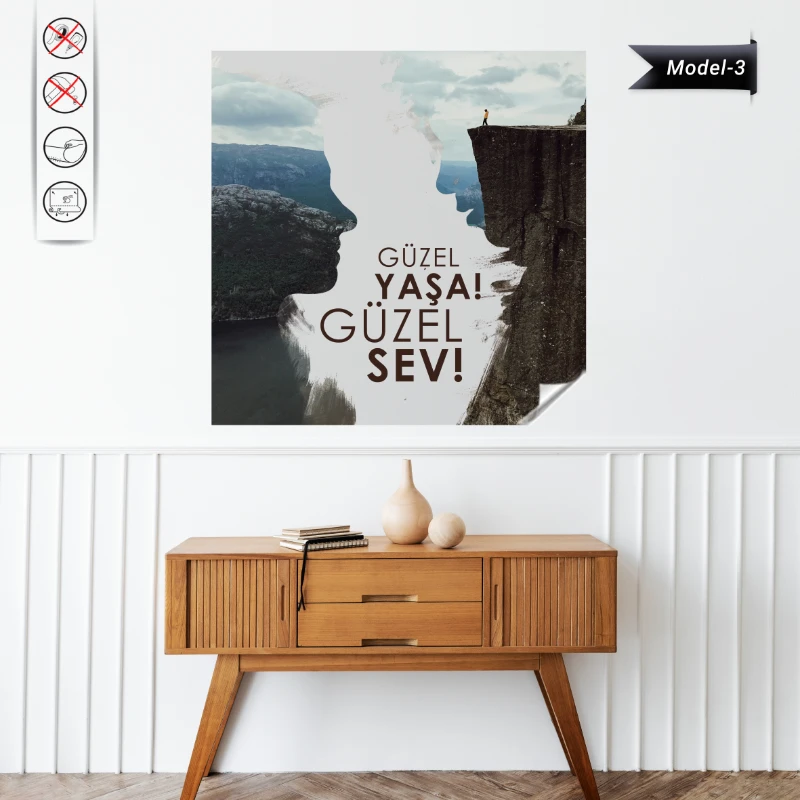 Statik Tutunma Özellikli Tablo - Poster Motivasyon (Model- 3)