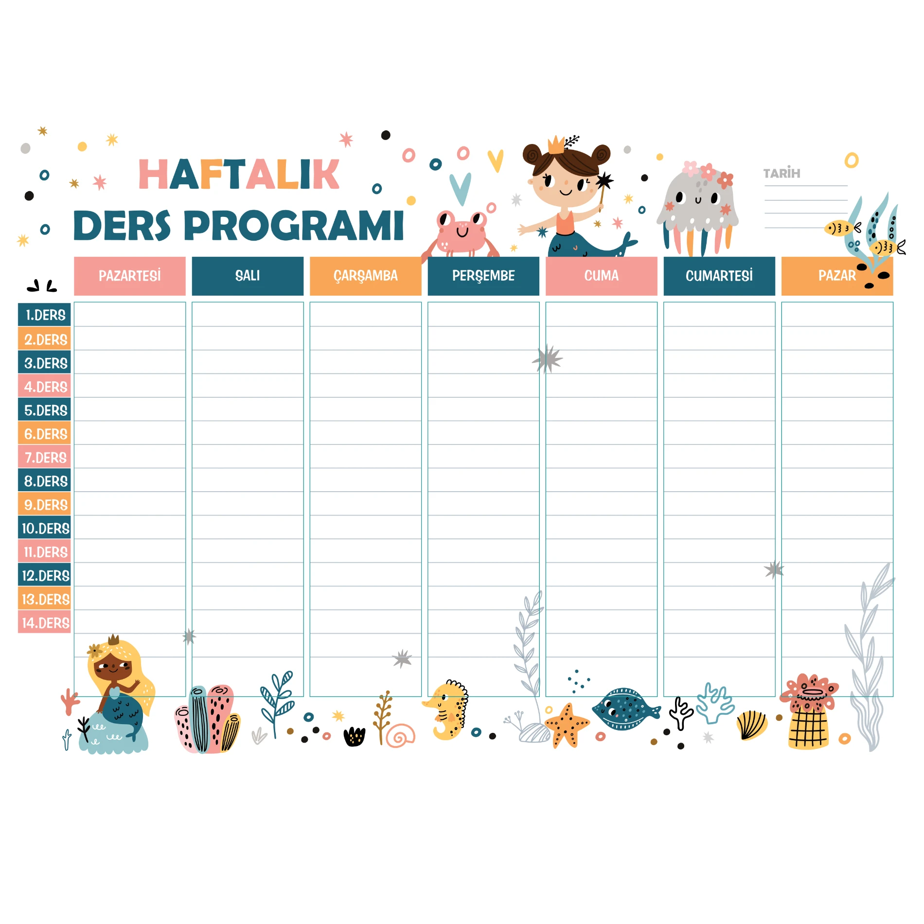 Statik Ka t Haftal k Ders Program Model 2 Yap an Tablo Ka t Tahta 
