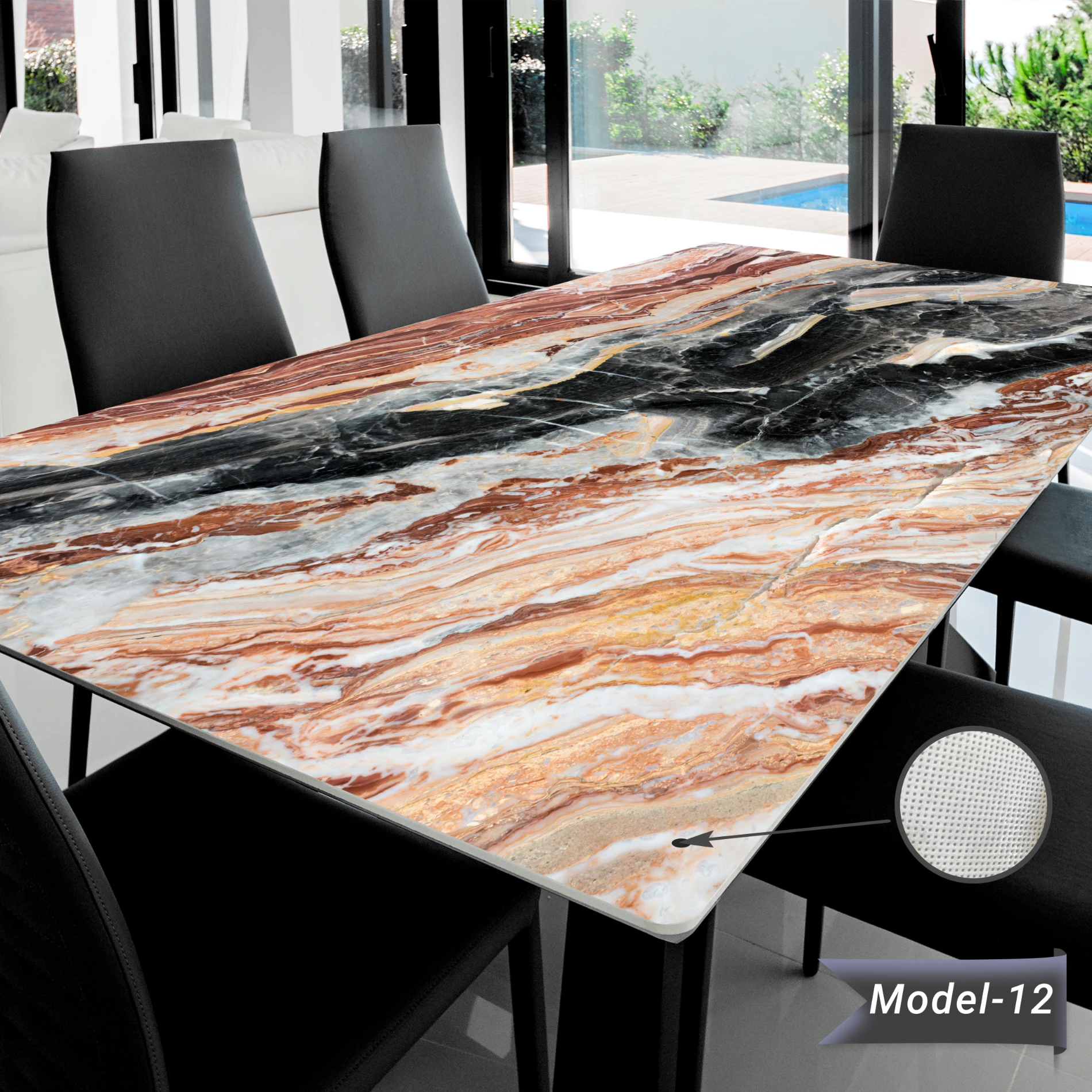 Yapışkanlı Desenli Masa - Sehpa Kaplama (Model- 12)