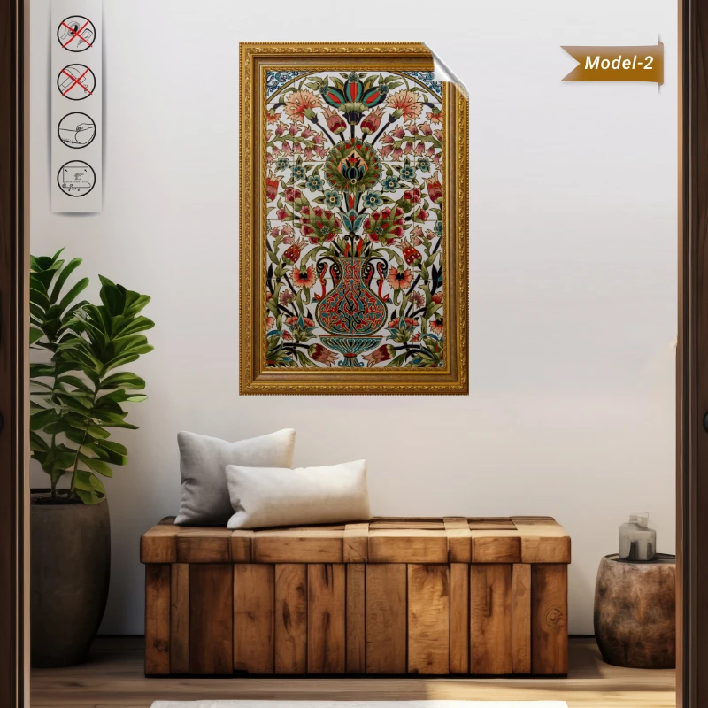 Statik Tutunma Özellikli Tablo - Poster Çini (Model- 2)