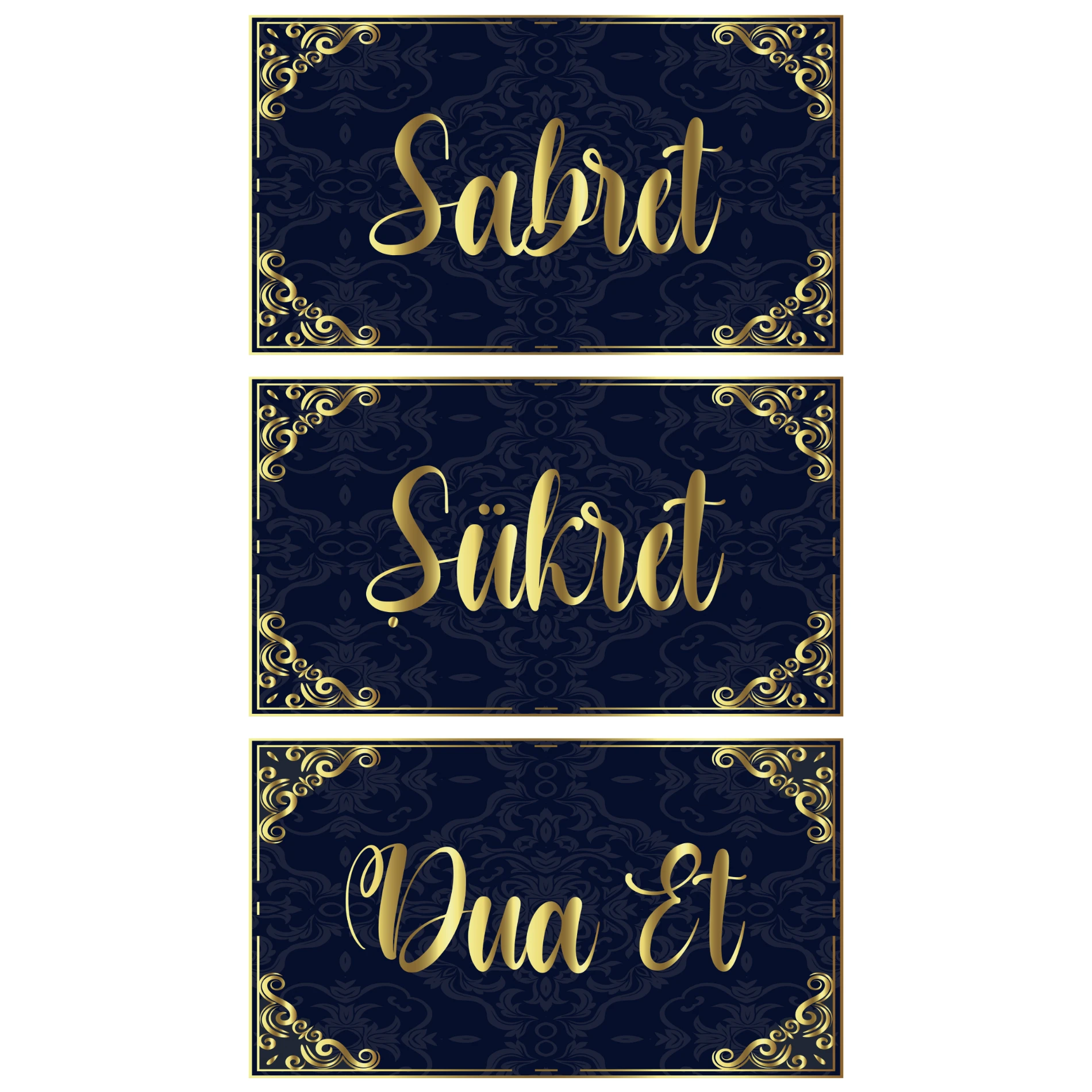 Sabret- Şükret- Dua Et Tablo - Poster Dini (Model- 18) 