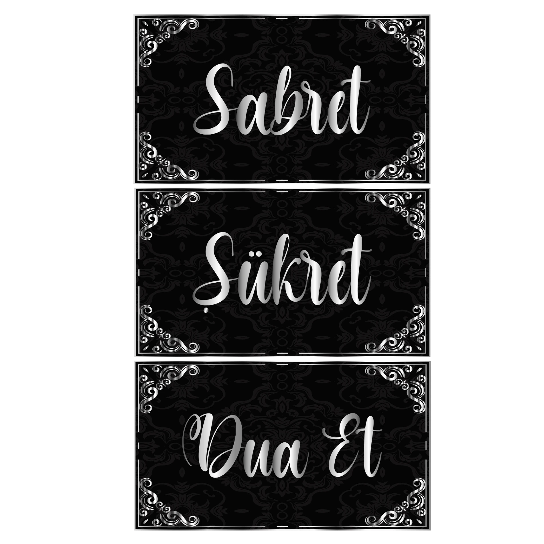 Sabret- Şükret- Dua Et Tablo - Poster Dini (Model- 18) 