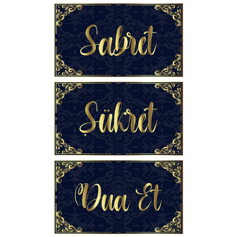 Sabret- Şükret- Dua Et Tablo - Poster Dini (Model- 18)