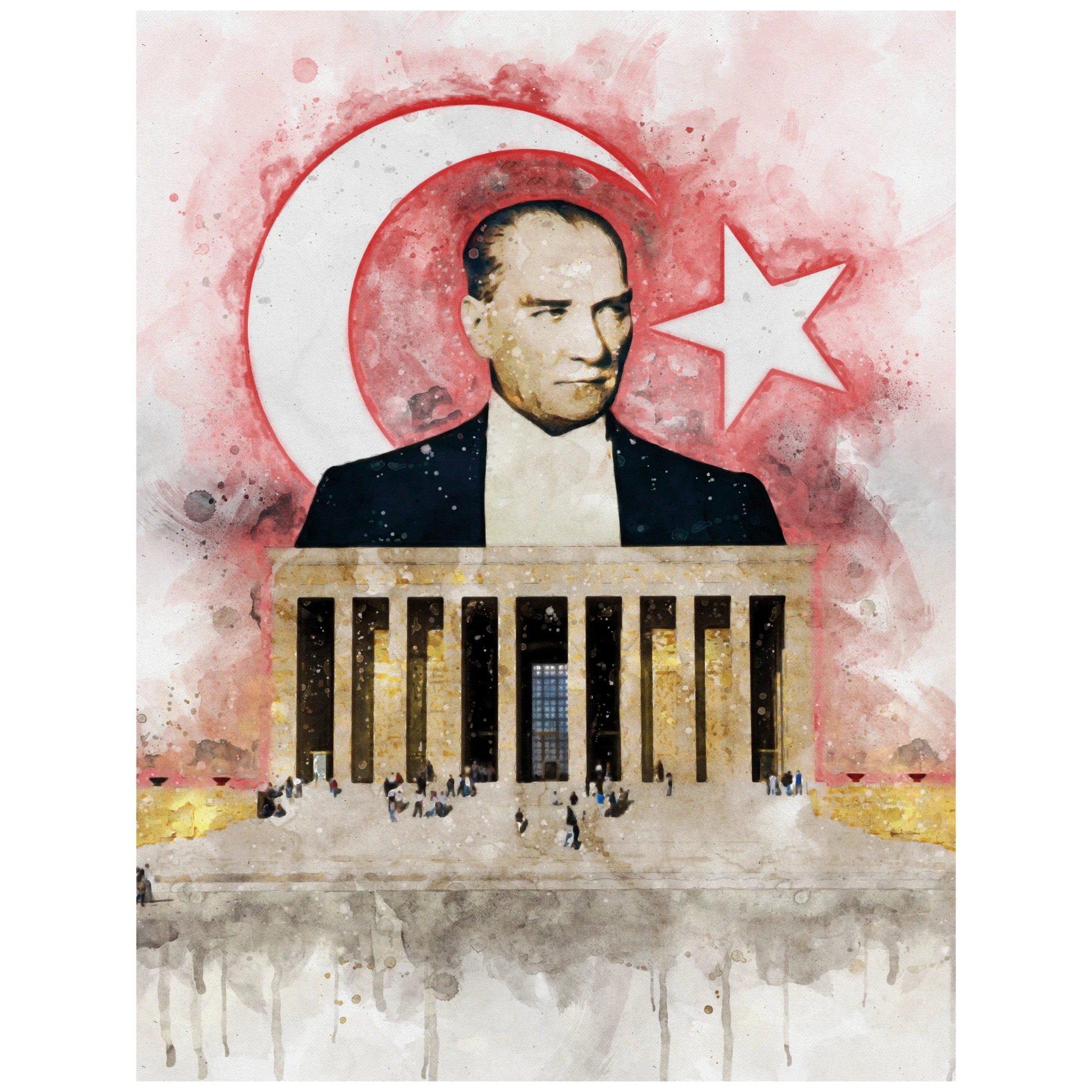 Statik Tutunma Özellikli Tablo - Poster Atatürk (Model- 12) 