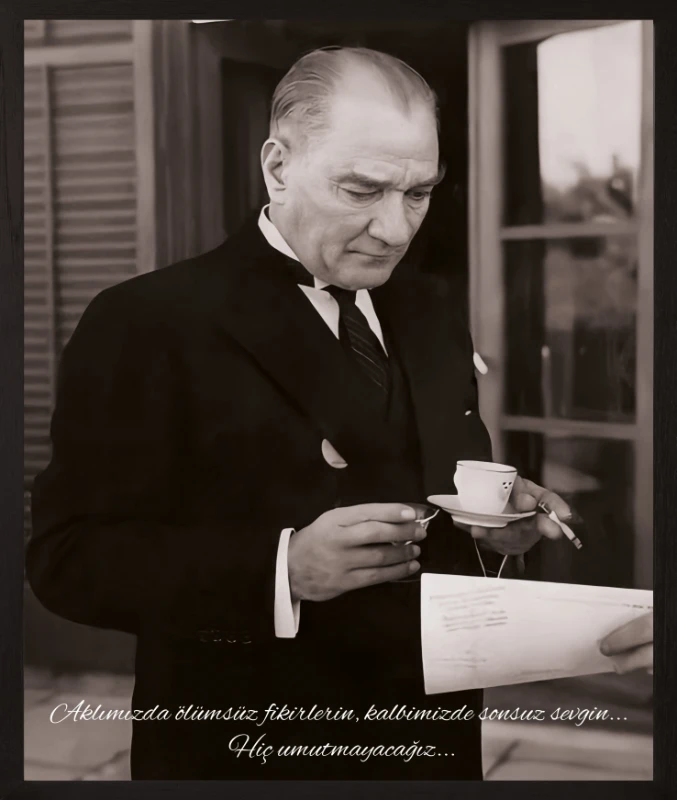 Statik Tutunma Özellikli Tablo - Poster Atatürk (Model- 2)