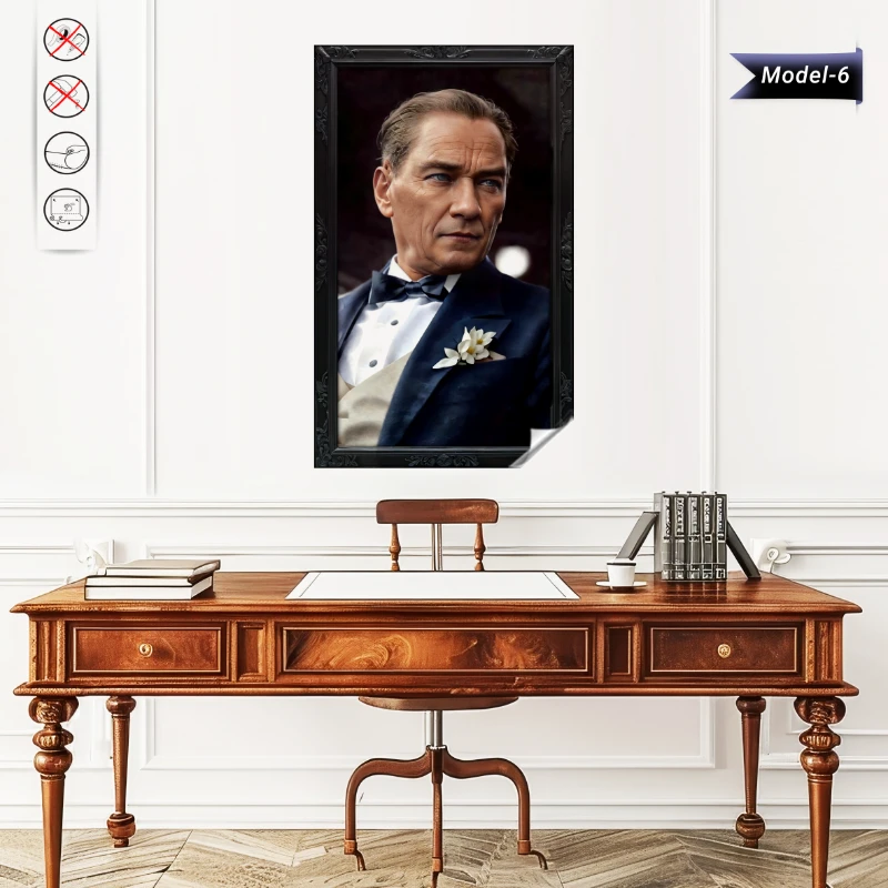 Statik Tutunma Özellikli Tablo - Poster Atatürk (Model- 6)