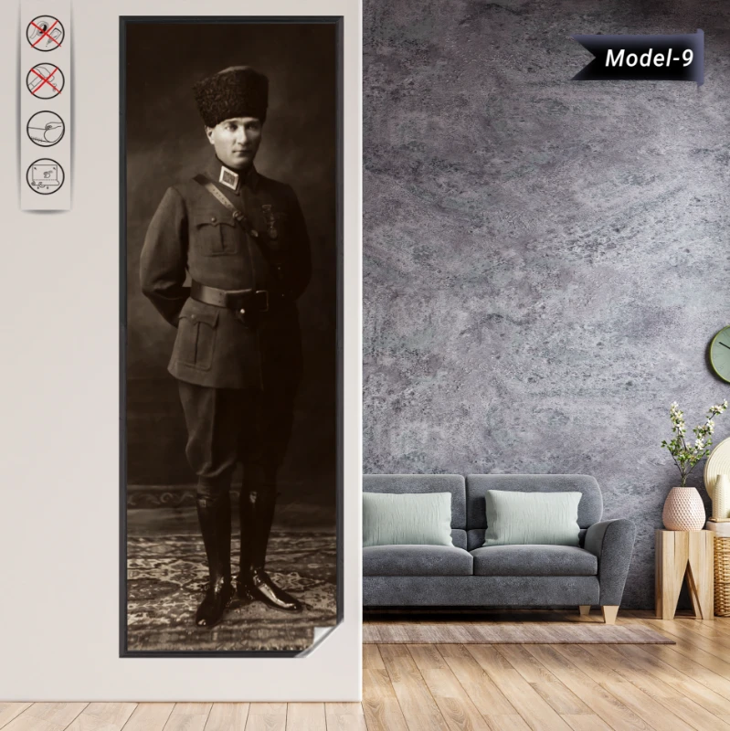 Statik Tutunma Özellikli Tablo - Poster Atatürk (Model- 9)