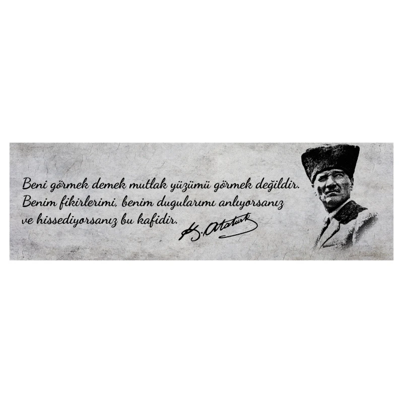 Statik Tutunma Özellikli Tablo - Poster Atatürk (Model- 15)