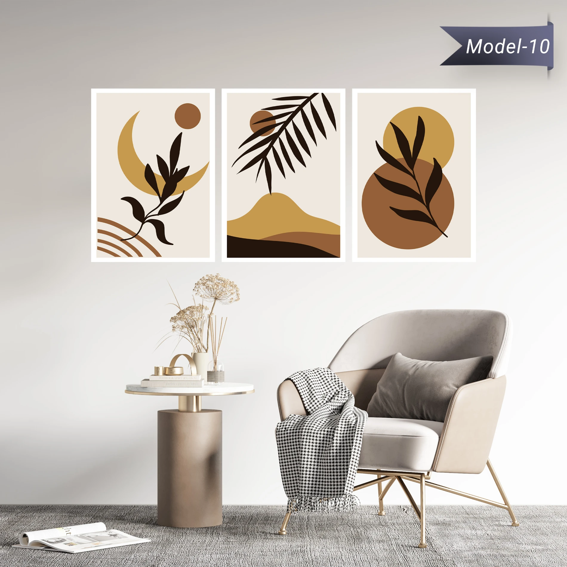 Statik Tutunma Özellikli Tablo - Poster Modern (Model- 10)