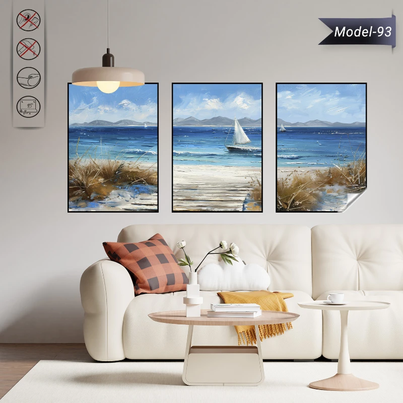 Statik Tutunma Özellikli Tablo - Poster Manzara (Model-93)