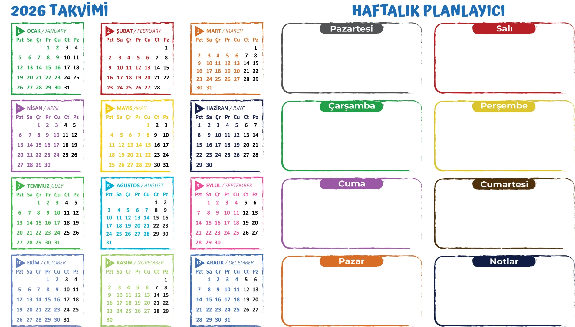 Statik Kağıt 2026 Mini Yıllık Plan (Model-1) 