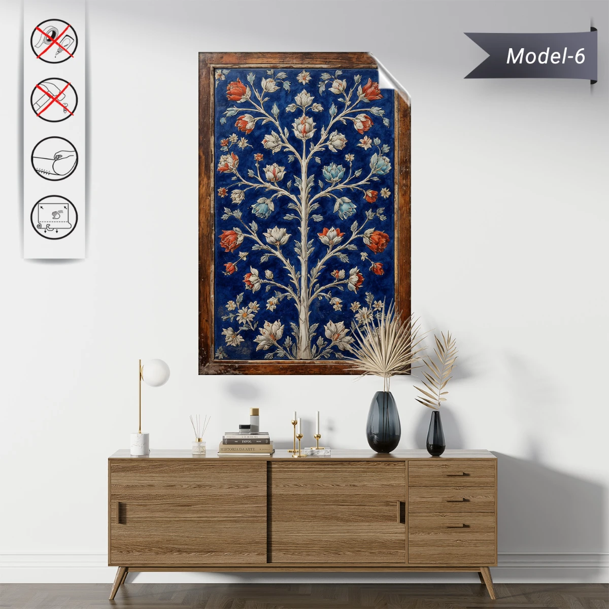 Statik Tutunma Özellikli Tablo - Poster Çini (Model- 6)