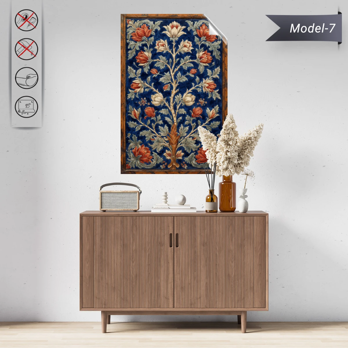 Statik Tutunma Özellikli Tablo - Poster Çini (Model- 7)