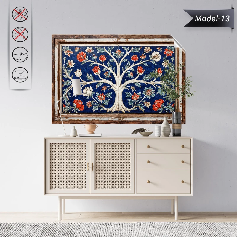 Statik Tutunma Özellikli Tablo - Poster Çini (Model- 13)