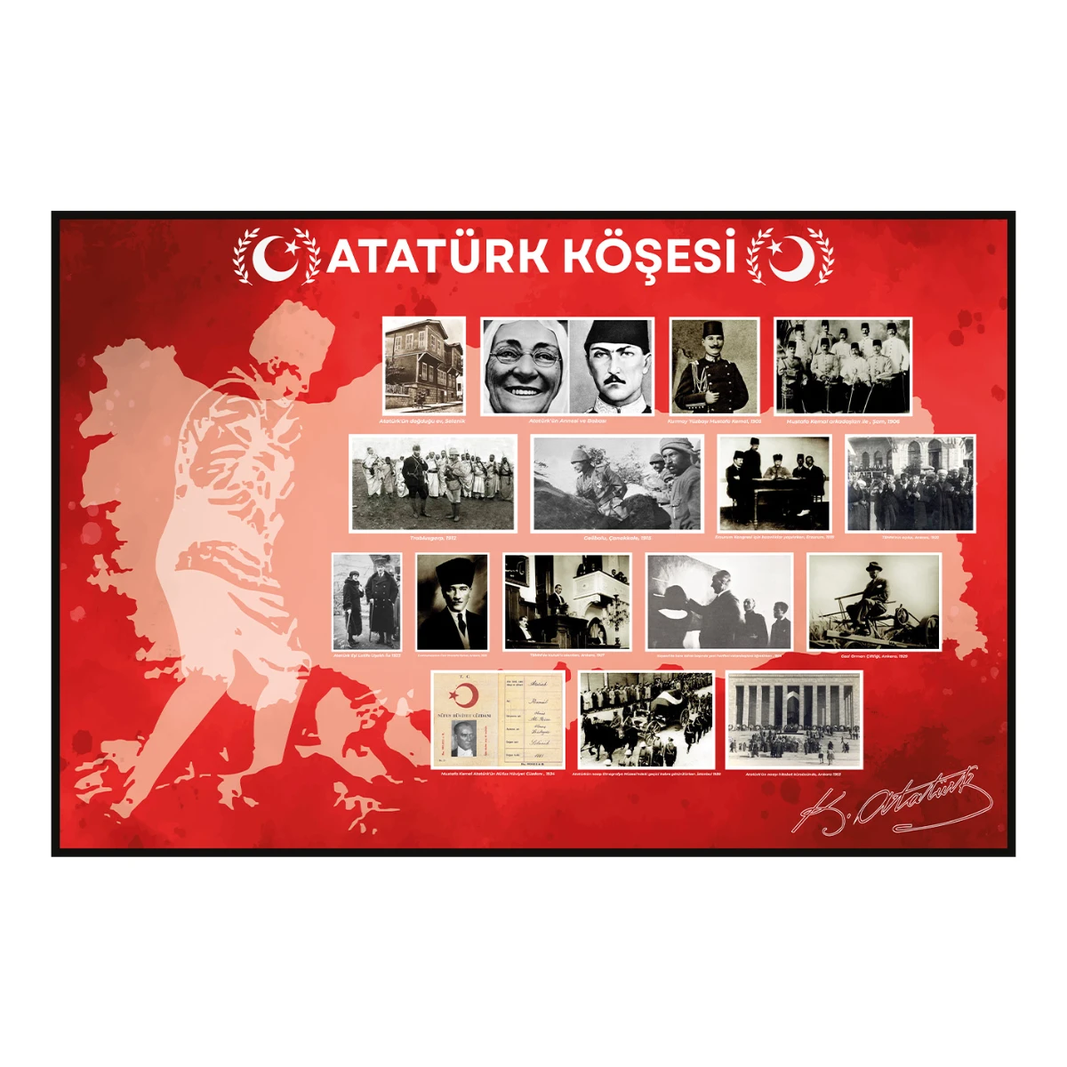 Statik Tutunma Özellikli Tablo - Poster Atatürk (Model- 29) 