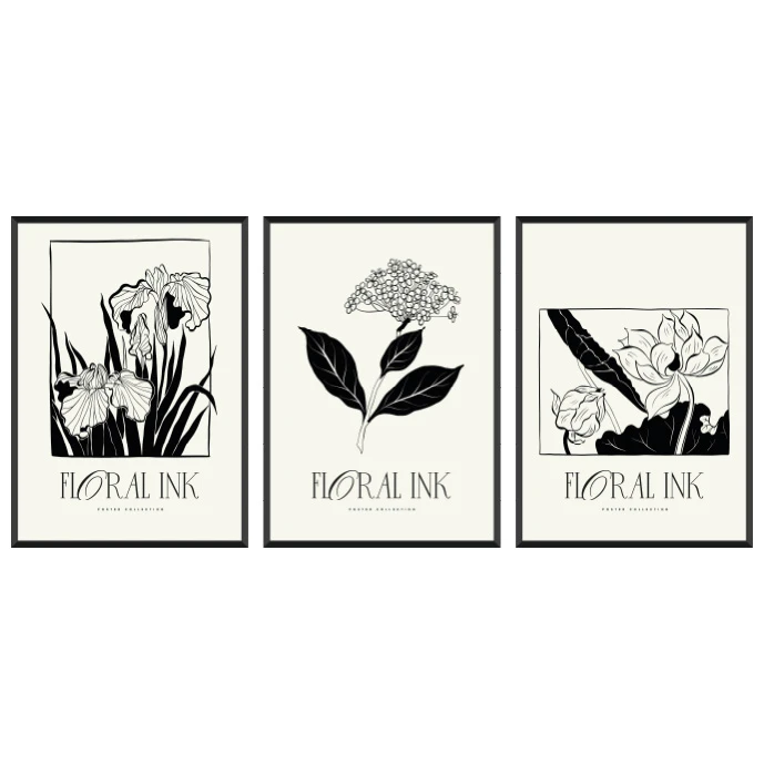 Statik Tutunma Özellikli Tablo - Poster Çiçek (Model- 52) 