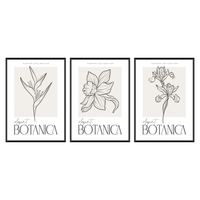 Statik Tutunma Özellikli Tablo - Poster Çiçek (Model- 54) 