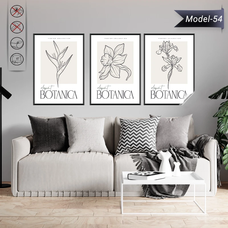 Statik Tutunma Özellikli Tablo - Poster Çiçek (Model- 54)