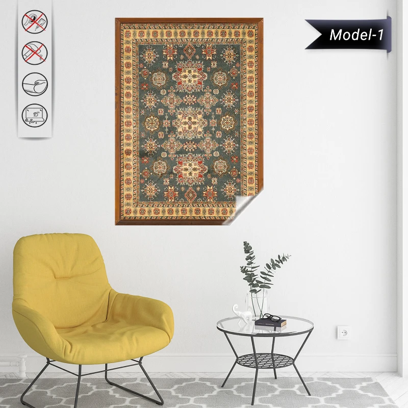 Statik Tutunma Özellikli Tablo - Poster Halı Desen (Model- 1)