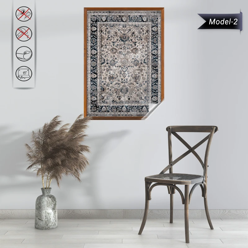Statik Tutunma Özellikli Tablo - Poster Halı Desen (Model- 2)