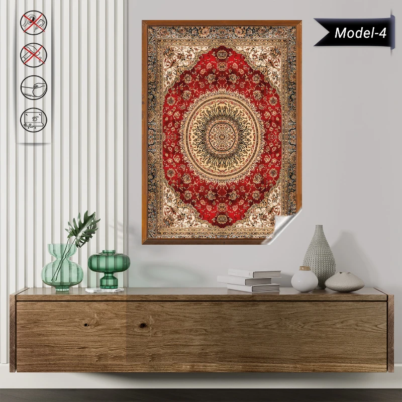 Statik Tutunma Özellikli Tablo - Poster Halı Desen (Model- 4)