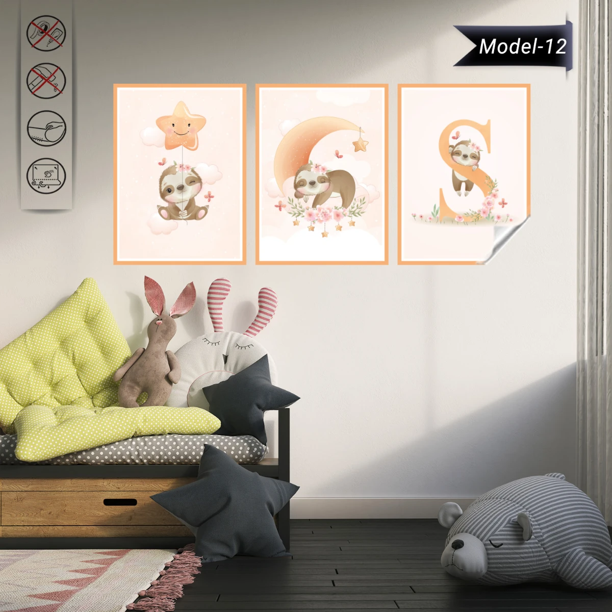 Statik Tutunma Özellikli Tablo - Poster Çocuk Odası (Model-12)