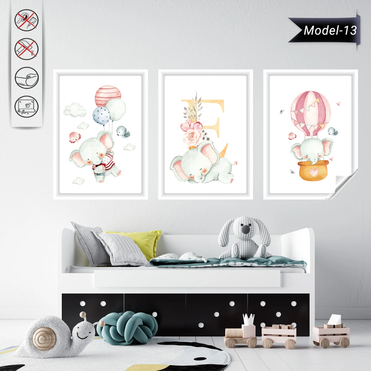 Statik Tutunma Özellikli Tablo - Poster Çocuk Odası (Model-13)