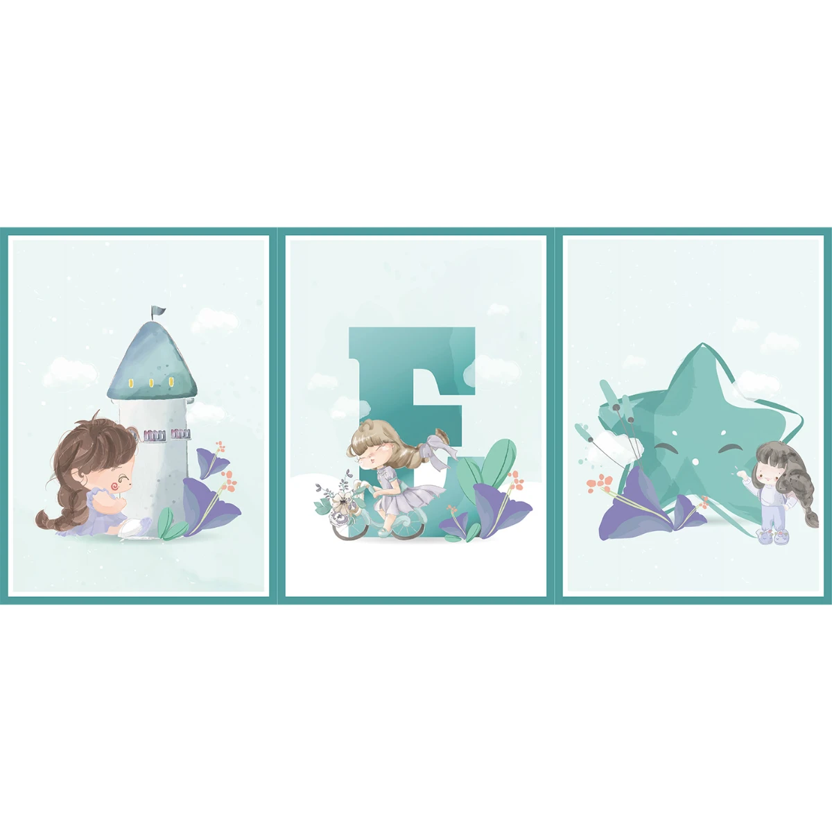 Statik Tutunma Özellikli Tablo - Poster Çocuk Odası (Model-14) 