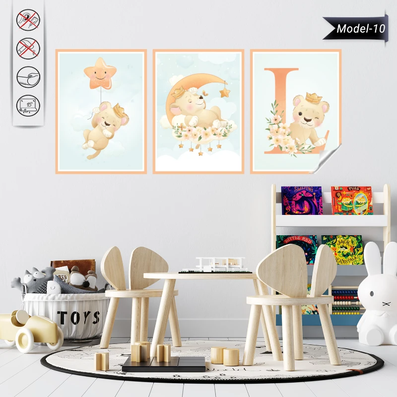 Statik Tutunma Özellikli Tablo - Poster Çocuk Odası (Model-10)