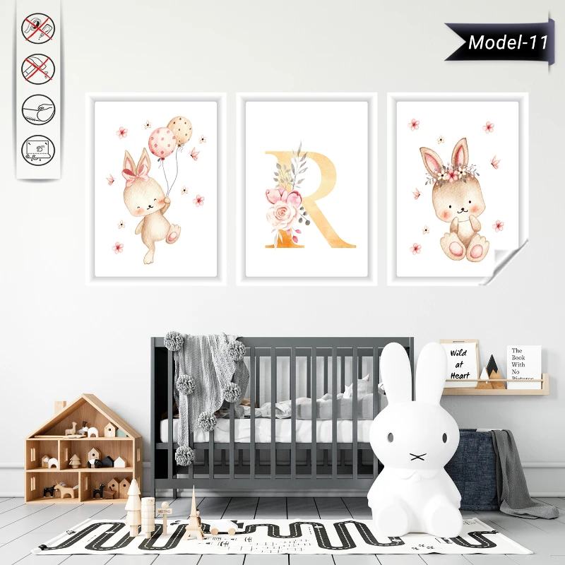 Statik Tutunma Özellikli Tablo - Poster Çocuk Odası (Model-11)