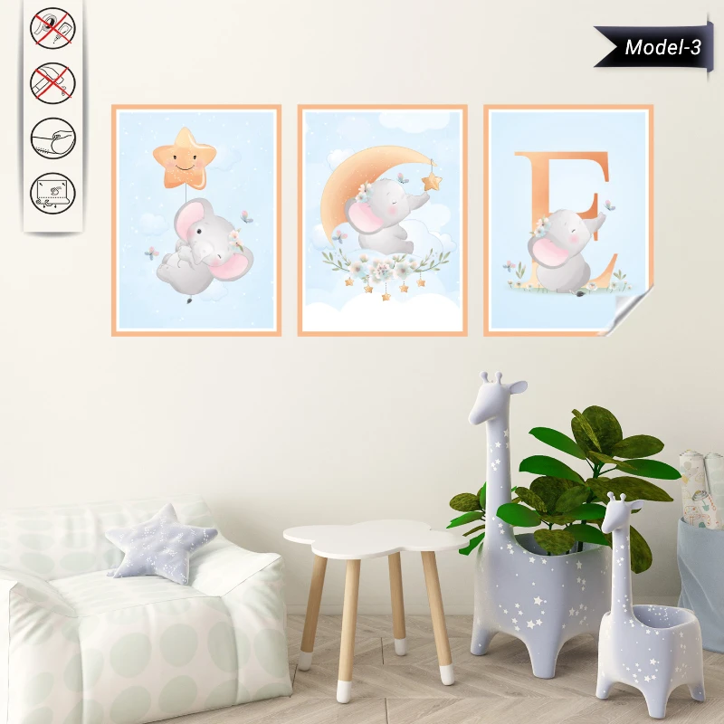 Statik Tutunma Özellikli Tablo - Poster Çocuk Odası (Model-3)