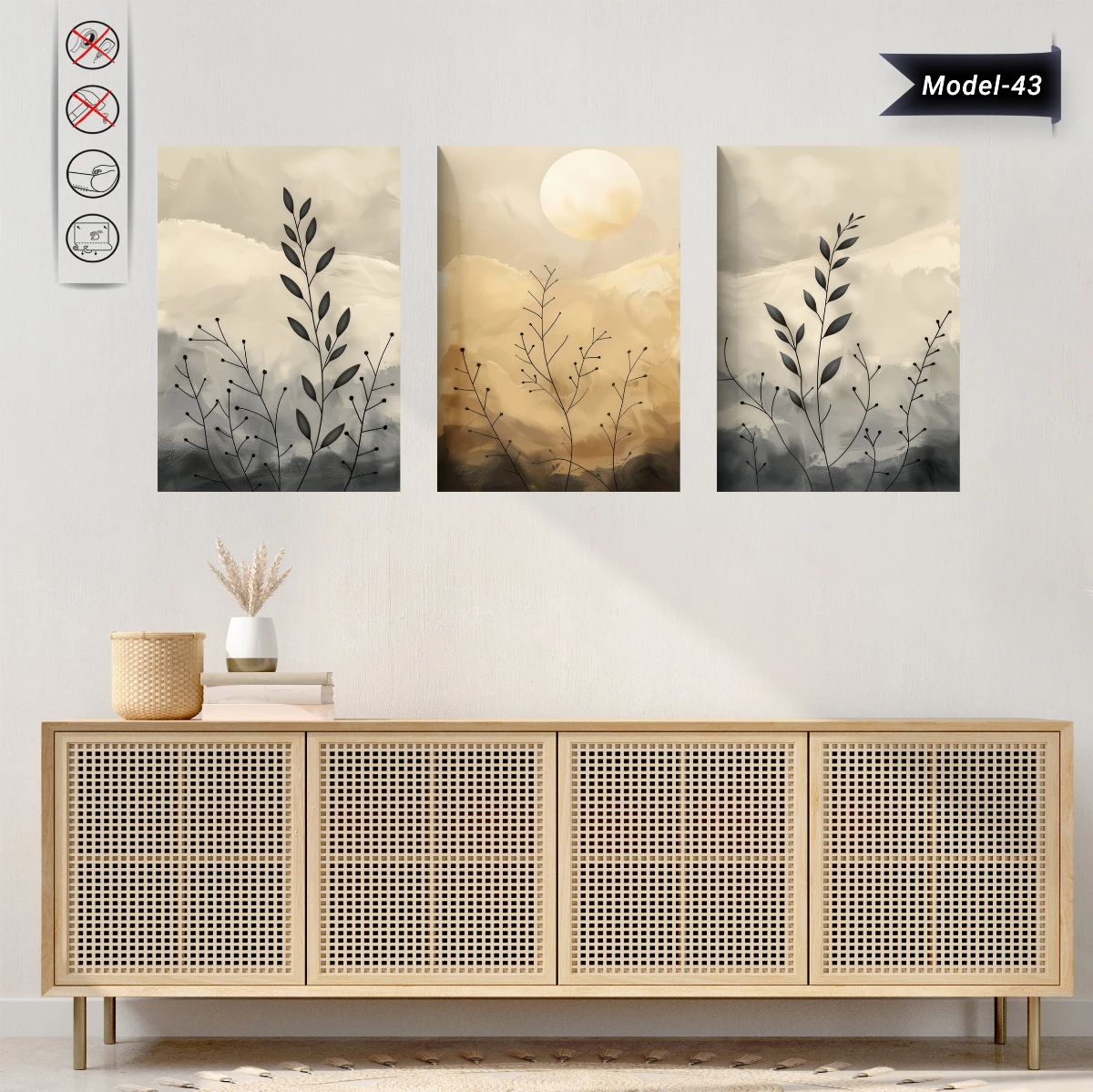 Statik Tutunma Özellikli Tablo - Poster Çiçek (Model- 43)