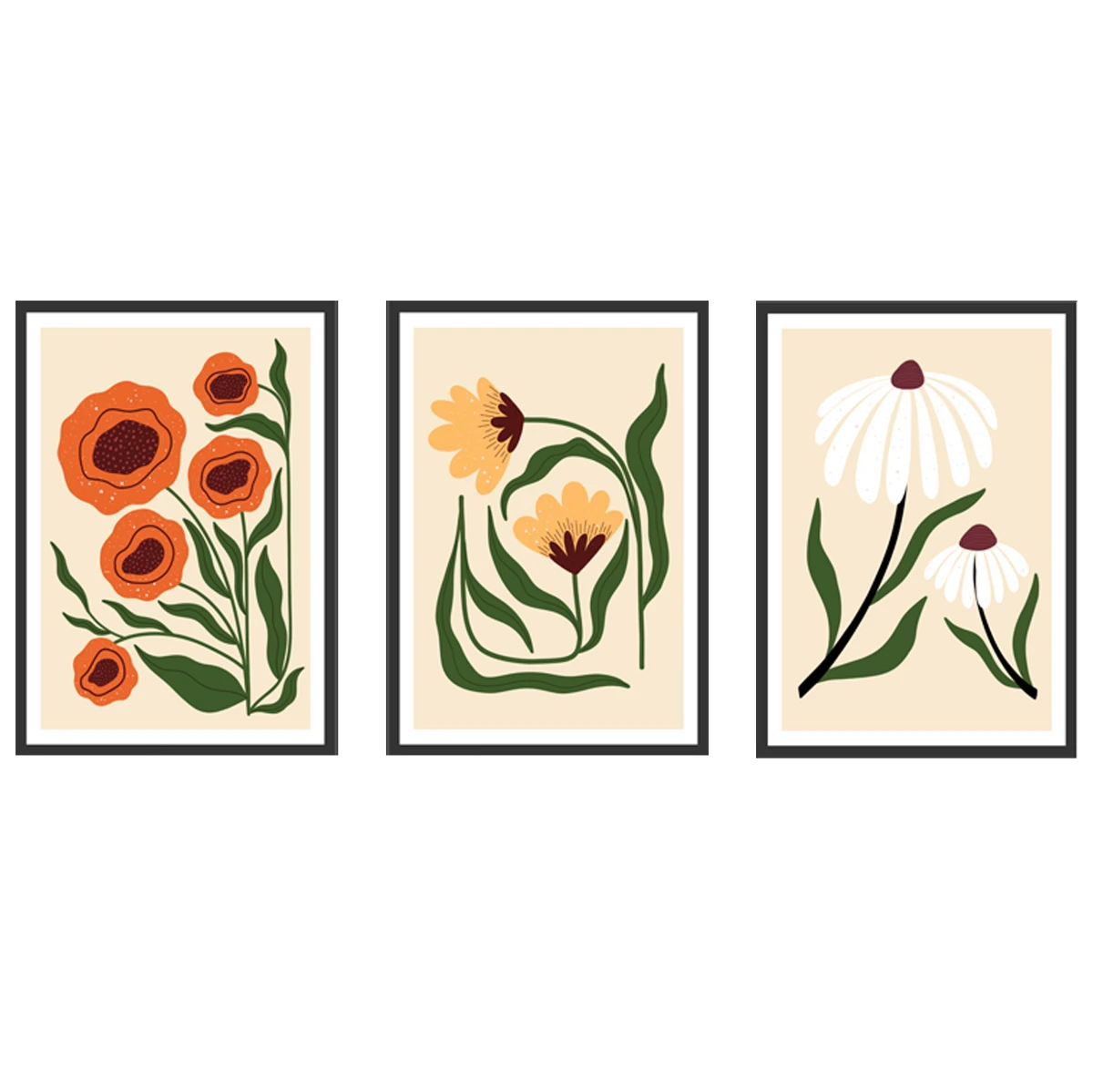 Statik Tutunma Özellikli Tablo - Poster Çiçek (Model- 49) 