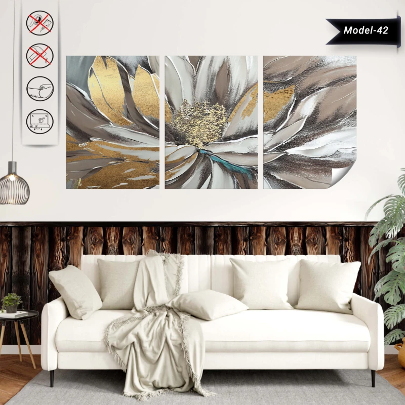 Statik Tutunma Özellikli Tablo - Poster Çiçek (Model- 42)