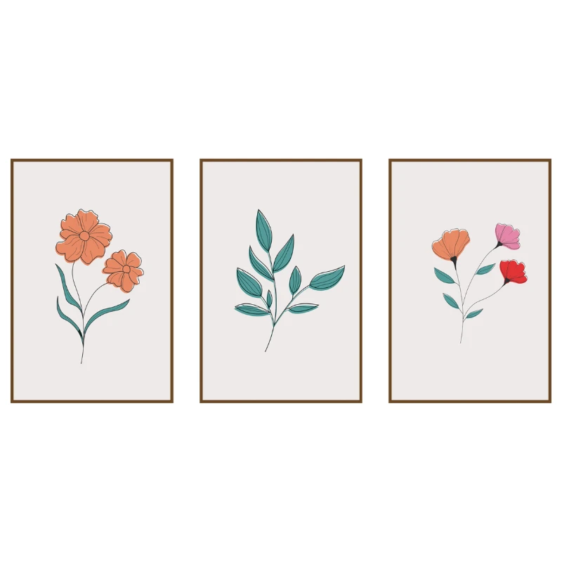 Statik Tutunma Özellikli Tablo - Poster Çiçek (Model- 45)