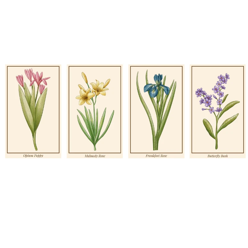 Statik Tutunma Özellikli Tablo - Poster Çiçek (Model- 47)