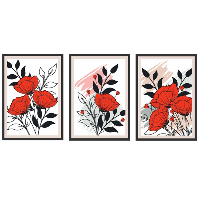 Statik Tutunma Özellikli Tablo - Poster Çiçek (Model- 48)